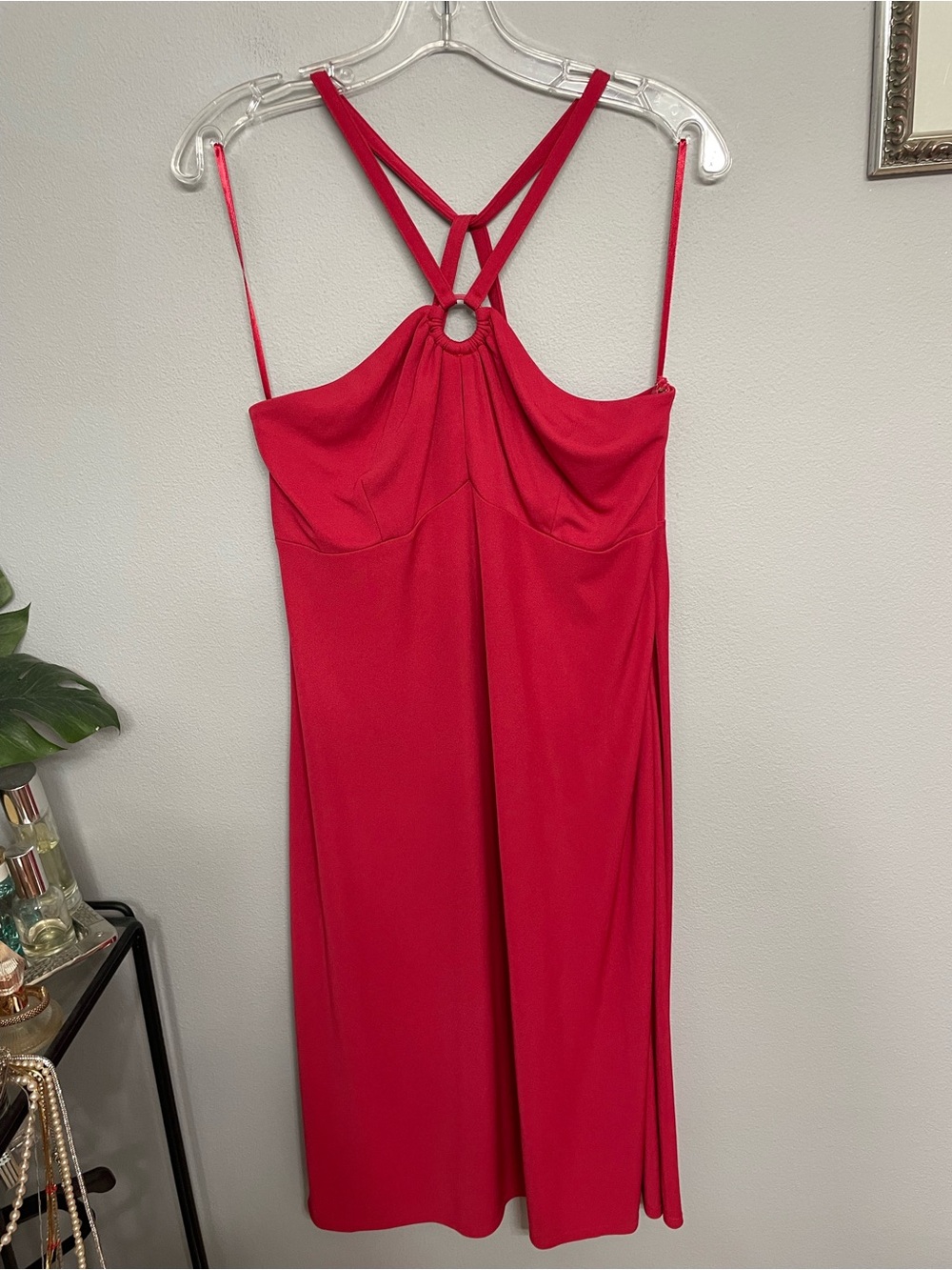 LOFT Strapless Halter-Loop Dress Raspberry size 12 - Picture 6 of 7